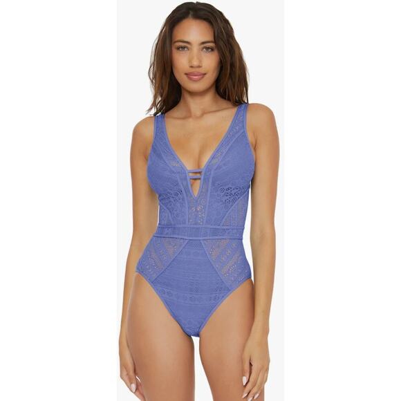 Becca by Rebecca Virtue Other - Color Play Plunge One Piece Swimsuit Color Corn Flower Size Medium NWT